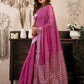 Rajwada Pink Cotton Blend Woven Saree For Women