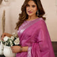 Rajwada Pink Cotton Blend Woven Saree For Women