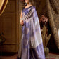 Rajwada Lavender Cotton Blend Printed Saree For Women
