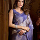 Rajwada Lavender Cotton Blend Printed Saree For Women