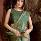 Rajwada Green Cotton Blend Printed Saree For Women