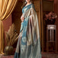 Rajwada Teal Green Cotton Blend Printed Saree For Women