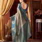 Rajwada Teal Green Cotton Blend Printed Saree For Women