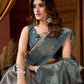Rajwada Teal Green Cotton Blend Printed Saree For Women