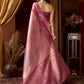 Rajwada Pink Cotton Blend Printed Saree For Women