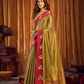 Rajwada Olive Silk Blend Woven Saree For Women
