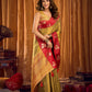 Rajwada Olive Silk Blend Woven Saree For Women