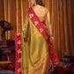Rajwada Olive Silk Blend Woven Saree For Women