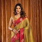 Rajwada Olive Silk Blend Woven Saree For Women