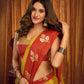 Rajwada Mustard Silk Blend Woven Saree For Women