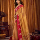Rajwada Red and Gold Silk Blend Woven Saree For Women