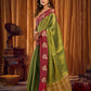 Rajwada Green Silk Blend Woven Saree For Women