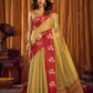 Rajwada Gold Silk Blend Woven Saree For Women