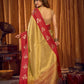 Rajwada Gold Silk Blend Woven Saree For Women