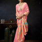 Rajwada Light Pink Silk Blend Woven Saree For Women