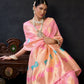 Rajwada Light Pink Silk Blend Woven Saree For Women