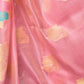 Rajwada Light Pink Silk Blend Woven Saree For Women