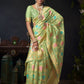 Rajwada Light Green Silk Blend Woven Saree For Women