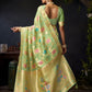 Rajwada Light Green Silk Blend Woven Saree For Women