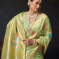 Rajwada Light Green Silk Blend Woven Saree For Women