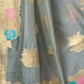 Rajwada Grey Silk Blend Woven Saree For Women