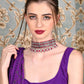 Rajwada Women Red And White Choker Necklace Set