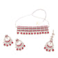 Rajwada Women Red And White Choker Necklace Set