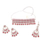 Rajwada Women Red And White Choker Necklace Set