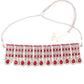Rajwada Women Red And White Choker Necklace Set