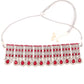 Rajwada Women Red And White Choker Necklace Set