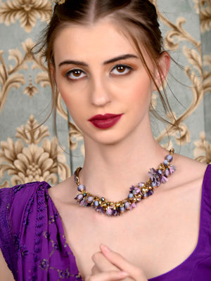 Rajwada Women Purple And Blue Beads Necklace