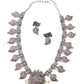 Rajwada Women Oxidised Silver Stone Studded Long Necklace Set