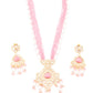Rajwada Women Pink And Gold Long Necklace Set