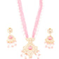 Rajwada Women Pink And Gold Long Necklace Set
