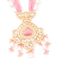 Rajwada Women Pink And Gold Long Necklace Set