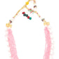 Rajwada Women Pink And Gold Long Necklace Set