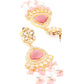 Rajwada Women Pink And Gold Long Necklace Set