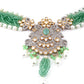 Rajwada Women Green And White Long Necklace Set