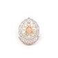 Rajwada Women Peach Stone Studded Mixed Metal Ring
