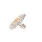 Rajwada Women Peach Stone Studded Mixed Metal Ring