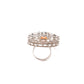 Rajwada Women Peach Stone Studded Mixed Metal Ring
