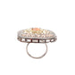 Rajwada Women Peach Stone Studded Mixed Metal Ring