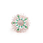 Rajwada Women Emerald Green Faux Stone Studded Mixed Metal Ring