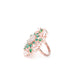 Rajwada Women Emerald Green Faux Stone Studded Mixed Metal Ring