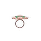 Rajwada Women Emerald Green Faux Stone Studded Mixed Metal Ring