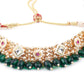 Rajwada Women Green Cluster Beads Choker Necklace Set