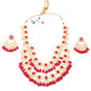 Rajwada Women White And Red Choker Necklace Set