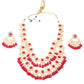 Rajwada Women White And Red Choker Necklace Set