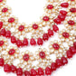 Rajwada Women White And Red Choker Necklace Set