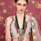 Rajwada Women Antique Style Bridal Green Long Necklace Set